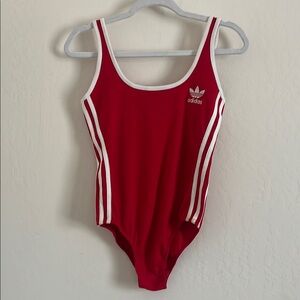 Adidas Red One-Piece Swimsuit